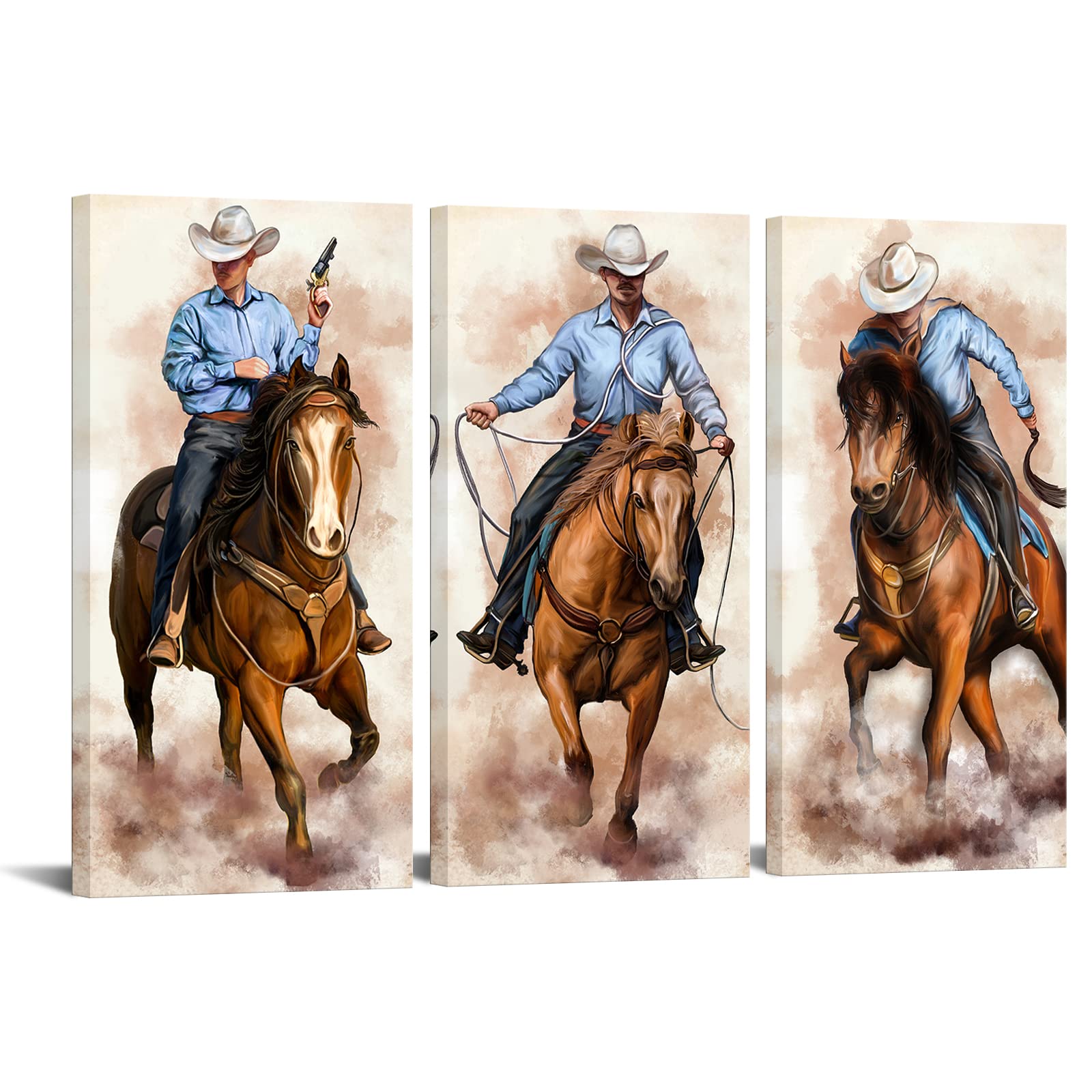 Amazon.co.jp: Artsbay アメリカンカウボーイ ウォールアート 馬の上の